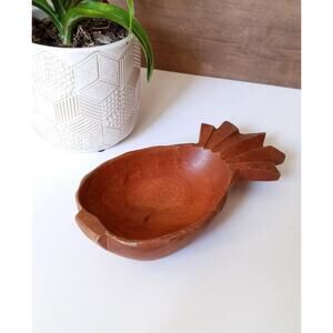 Pineapple Carved Kamani Wood Serving Dish